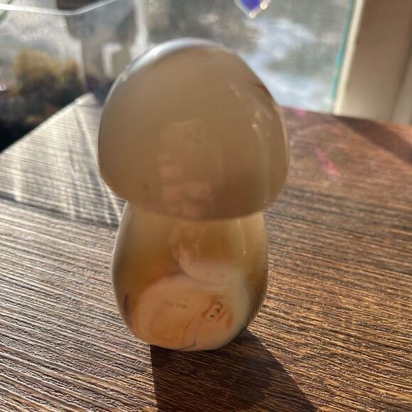 Orca agate mushroom carving crystal druzy black white grey gray cream - Picture 6 of 12